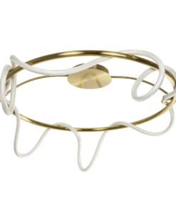 kelvo® GLOW 61674 Μοντέρνο Φωτιστικό Οροφής LED 65W 6500lm 360° AC 220-240V IP20 Ρυθμιζόμενο Λευκό CCT με Χειριστήριο από 2700K έως 6000K Dimmable – Lumileds SMD Chip – Χρυσό Πλατίνα & Λευκό Νήμα – Μ100 x Π100 x Υ30cm – 3 Χρόνια Εγγύηση