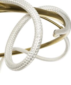 kelvo® GLOW 61674 Μοντέρνο Φωτιστικό Οροφής LED 65W 6500lm 360° AC 220-240V IP20 Ρυθμιζόμενο Λευκό CCT με Χειριστήριο από 2700K έως 6000K Dimmable – Lumileds SMD Chip – Χρυσό Πλατίνα & Λευκό Νήμα – Μ100 x Π100 x Υ30cm – 3 Χρόνια Εγγύηση