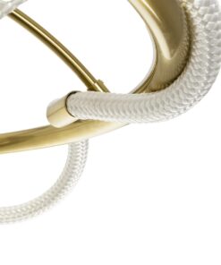 kelvo® GLOW 61674 Μοντέρνο Φωτιστικό Οροφής LED 65W 6500lm 360° AC 220-240V IP20 Ρυθμιζόμενο Λευκό CCT με Χειριστήριο από 2700K έως 6000K Dimmable – Lumileds SMD Chip – Χρυσό Πλατίνα & Λευκό Νήμα – Μ100 x Π100 x Υ30cm – 3 Χρόνια Εγγύηση