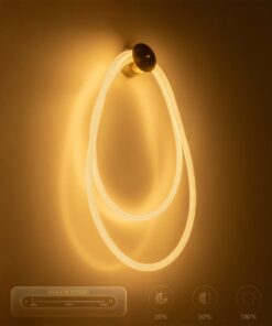 kelvo® GLOW 61676 Μοντέρνο Φωτιστικό Τοίχου – Απλίκα LED 45W 4500lm 360° AC 220-240V IP20 Ρυθμιζόμενο Λευκό CCT με Χειριστήριο από 2700K έως 6000K Dimmable – Lumileds SMD Chip – Χρυσό Πλατίνα & Λευκό Νήμα – Μ30 x Π15 x Υ110cm – 3 Χρόνια Εγγύηση