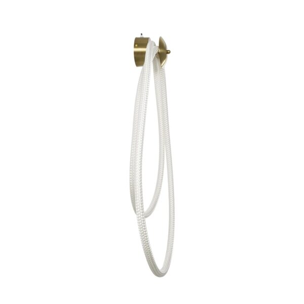 kelvo® GLOW 61676 Μοντέρνο Φωτιστικό Τοίχου – Απλίκα LED 45W 4500lm 360° AC 220-240V IP20 Ρυθμιζόμενο Λευκό CCT με Χειριστήριο από 2700K έως 6000K Dimmable – Lumileds SMD Chip – Χρυσό Πλατίνα & Λευκό Νήμα – Μ30 x Π15 x Υ110cm – 3 Χρόνια Εγγύηση