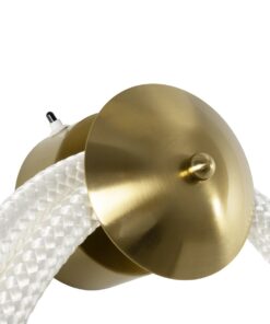 kelvo® GLOW 61676 Μοντέρνο Φωτιστικό Τοίχου – Απλίκα LED 45W 4500lm 360° AC 220-240V IP20 Ρυθμιζόμενο Λευκό CCT με Χειριστήριο από 2700K έως 6000K Dimmable – Lumileds SMD Chip – Χρυσό Πλατίνα & Λευκό Νήμα – Μ30 x Π15 x Υ110cm – 3 Χρόνια Εγγύηση