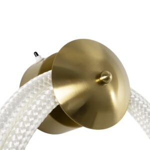 kelvo® GLOW 61676 Μοντέρνο Φωτιστικό Τοίχου – Απλίκα LED 45W 4500lm 360° AC 220-240V IP20 Ρυθμιζόμενο Λευκό CCT με Χειριστήριο από 2700K έως 6000K Dimmable – Lumileds SMD Chip – Χρυσό Πλατίνα & Λευκό Νήμα – Μ30 x Π15 x Υ110cm – 3 Χρόνια Εγγύηση