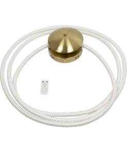 kelvo® GLOW 61677 Μοντέρνο Φωτιστικό Τοίχου – Απλίκα LED 60W 6000lm 360° AC 220-240V IP20 Ρυθμιζόμενο Λευκό CCT με Χειριστήριο από 2700K έως 6000K Dimmable – Lumileds SMD Chip – Χρυσό Πλατίνα & Λευκό Νήμα – Μ40 x Π15 x Υ110cm – 3 Χρόνια Εγγύηση