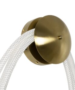 kelvo® GLOW 61677 Μοντέρνο Φωτιστικό Τοίχου – Απλίκα LED 60W 6000lm 360° AC 220-240V IP20 Ρυθμιζόμενο Λευκό CCT με Χειριστήριο από 2700K έως 6000K Dimmable – Lumileds SMD Chip – Χρυσό Πλατίνα & Λευκό Νήμα – Μ40 x Π15 x Υ110cm – 3 Χρόνια Εγγύηση