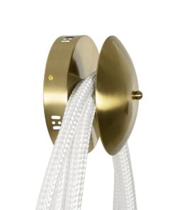 kelvo® GLOW 61677 Μοντέρνο Φωτιστικό Τοίχου – Απλίκα LED 60W 6000lm 360° AC 220-240V IP20 Ρυθμιζόμενο Λευκό CCT με Χειριστήριο από 2700K έως 6000K Dimmable – Lumileds SMD Chip – Χρυσό Πλατίνα & Λευκό Νήμα – Μ40 x Π15 x Υ110cm – 3 Χρόνια Εγγύηση