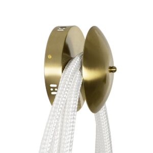 kelvo® GLOW 61677 Μοντέρνο Φωτιστικό Τοίχου – Απλίκα LED 60W 6000lm 360° AC 220-240V IP20 Ρυθμιζόμενο Λευκό CCT με Χειριστήριο από 2700K έως 6000K Dimmable – Lumileds SMD Chip – Χρυσό Πλατίνα & Λευκό Νήμα – Μ40 x Π15 x Υ110cm – 3 Χρόνια Εγγύηση