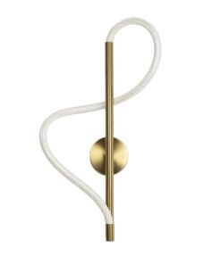 kelvo® GLOW 61682 Μοντέρνο Φωτιστικό Τοίχου – Απλίκα LED 24W 2400lm 360° AC 220-240V IP20 Ρυθμιζόμενο Λευκό CCT με On/Off 2700K/4500K/6000K – Lumileds SMD Chip – Χρυσό Πλατίνα & Λευκό Νήμα – Μ30 x Π15 x Υ70cm – 3 Χρόνια Εγγύηση