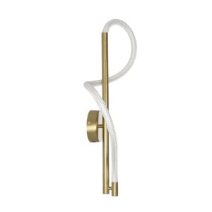 kelvo® GLOW 61682 Μοντέρνο Φωτιστικό Τοίχου – Απλίκα LED 24W 2400lm 360° AC 220-240V IP20 Ρυθμιζόμενο Λευκό CCT με On/Off 2700K/4500K/6000K – Lumileds SMD Chip – Χρυσό Πλατίνα & Λευκό Νήμα – Μ30 x Π15 x Υ70cm – 3 Χρόνια Εγγύηση