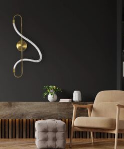 kelvo® GLOW 61683 Μοντέρνο Φωτιστικό Τοίχου – Απλίκα LED 18W 1800lm 360° AC 220-240V IP20 Ρυθμιζόμενο Λευκό CCT με On/Off 2700K/4500K/6000K – Lumileds SMD Chip – Χρυσό Πλατίνα & Λευκό Νήμα – Μ30 x Π15 x Υ70cm – 3 Χρόνια Εγγύηση