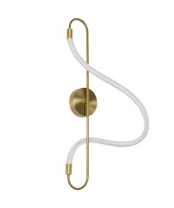 kelvo® GLOW 61683 Μοντέρνο Φωτιστικό Τοίχου – Απλίκα LED 18W 1800lm 360° AC 220-240V IP20 Ρυθμιζόμενο Λευκό CCT με On/Off 2700K/4500K/6000K – Lumileds SMD Chip – Χρυσό Πλατίνα & Λευκό Νήμα – Μ30 x Π15 x Υ70cm – 3 Χρόνια Εγγύηση