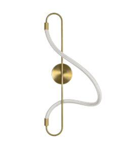 kelvo® GLOW 61683 Μοντέρνο Φωτιστικό Τοίχου – Απλίκα LED 18W 1800lm 360° AC 220-240V IP20 Ρυθμιζόμενο Λευκό CCT με On/Off 2700K/4500K/6000K – Lumileds SMD Chip – Χρυσό Πλατίνα & Λευκό Νήμα – Μ30 x Π15 x Υ70cm – 3 Χρόνια Εγγύηση