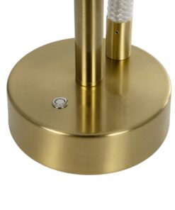 kelvo® GLOW 61685 Μοντέρνο Επιτραπέζιο Φωτιστικό Πορτατίφ LED 18W 1800lm 360° AC 220-240V IP20 Ρυθμιζόμενο Λευκό CCT με Αφή 2700K/4500K/6000K Dimmable – Lumileds SMD Chip – Χρυσό Πλατίνα & Λευκό Νήμα – Μ30 x Π30 x Υ60cm – 3 Χρόνια Εγγύηση