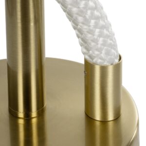 kelvo® GLOW 61685 Μοντέρνο Επιτραπέζιο Φωτιστικό Πορτατίφ LED 18W 1800lm 360° AC 220-240V IP20 Ρυθμιζόμενο Λευκό CCT με Αφή 2700K/4500K/6000K Dimmable – Lumileds SMD Chip – Χρυσό Πλατίνα & Λευκό Νήμα – Μ30 x Π30 x Υ60cm – 3 Χρόνια Εγγύηση