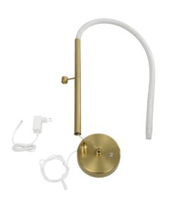 kelvo® GLOW 61685 Μοντέρνο Επιτραπέζιο Φωτιστικό Πορτατίφ LED 18W 1800lm 360° AC 220-240V IP20 Ρυθμιζόμενο Λευκό CCT με Αφή 2700K/4500K/6000K Dimmable – Lumileds SMD Chip – Χρυσό Πλατίνα & Λευκό Νήμα – Μ30 x Π30 x Υ60cm – 3 Χρόνια Εγγύηση