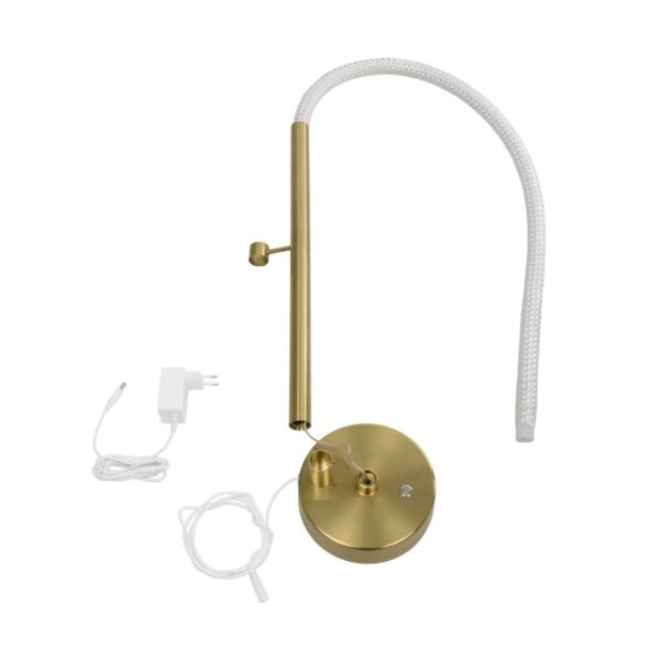kelvo® GLOW 61685 Μοντέρνο Επιτραπέζιο Φωτιστικό Πορτατίφ LED 18W 1800lm 360° AC 220-240V IP20 Ρυθμιζόμενο Λευκό CCT με Αφή 2700K/4500K/6000K Dimmable – Lumileds SMD Chip – Χρυσό Πλατίνα & Λευκό Νήμα – Μ30 x Π30 x Υ60cm – 3 Χρόνια Εγγύηση