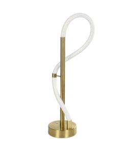 kelvo® GLOW 61685 Μοντέρνο Επιτραπέζιο Φωτιστικό Πορτατίφ LED 18W 1800lm 360° AC 220-240V IP20 Ρυθμιζόμενο Λευκό CCT με Αφή 2700K/4500K/6000K Dimmable – Lumileds SMD Chip – Χρυσό Πλατίνα & Λευκό Νήμα – Μ30 x Π30 x Υ60cm – 3 Χρόνια Εγγύηση