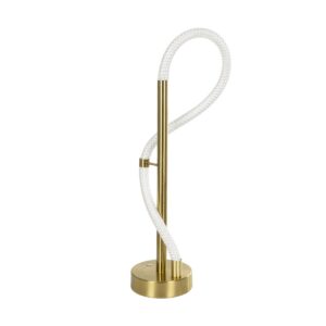 kelvo® GLOW 61685 Μοντέρνο Επιτραπέζιο Φωτιστικό Πορτατίφ LED 18W 1800lm 360° AC 220-240V IP20 Ρυθμιζόμενο Λευκό CCT με Αφή 2700K/4500K/6000K Dimmable – Lumileds SMD Chip – Χρυσό Πλατίνα & Λευκό Νήμα – Μ30 x Π30 x Υ60cm – 3 Χρόνια Εγγύηση