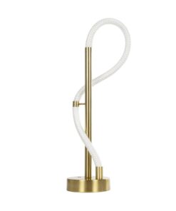 kelvo® GLOW 61685 Μοντέρνο Επιτραπέζιο Φωτιστικό Πορτατίφ LED 18W 1800lm 360° AC 220-240V IP20 Ρυθμιζόμενο Λευκό CCT με Αφή 2700K/4500K/6000K Dimmable – Lumileds SMD Chip – Χρυσό Πλατίνα & Λευκό Νήμα – Μ30 x Π30 x Υ60cm – 3 Χρόνια Εγγύηση