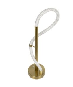 kelvo® GLOW 61685 Μοντέρνο Επιτραπέζιο Φωτιστικό Πορτατίφ LED 18W 1800lm 360° AC 220-240V IP20 Ρυθμιζόμενο Λευκό CCT με Αφή 2700K/4500K/6000K Dimmable – Lumileds SMD Chip – Χρυσό Πλατίνα & Λευκό Νήμα – Μ30 x Π30 x Υ60cm – 3 Χρόνια Εγγύηση