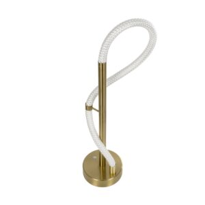 kelvo® GLOW 61685 Μοντέρνο Επιτραπέζιο Φωτιστικό Πορτατίφ LED 18W 1800lm 360° AC 220-240V IP20 Ρυθμιζόμενο Λευκό CCT με Αφή 2700K/4500K/6000K Dimmable – Lumileds SMD Chip – Χρυσό Πλατίνα & Λευκό Νήμα – Μ30 x Π30 x Υ60cm – 3 Χρόνια Εγγύηση