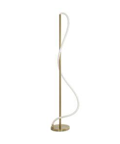 kelvo® GLOW 61686 Μοντέρνο Επιδαπέδιο Φωτιστικό LED 30W 3000lm 360° AC 220-240V IP20 Ρυθμιζόμενο Λευκό CCT με Αφή 2700K/4500K/6000K Dimmable – Lumileds SMD Chip – Χρυσό Πλατίνα & Λευκό Νήμα – Μ45 x Π45 x Υ160cm – 3 Χρόνια Εγγύηση