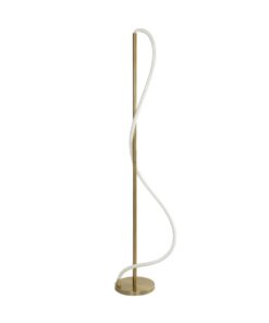 kelvo® GLOW 61686 Μοντέρνο Επιδαπέδιο Φωτιστικό LED 30W 3000lm 360° AC 220-240V IP20 Ρυθμιζόμενο Λευκό CCT με Αφή 2700K/4500K/6000K Dimmable – Lumileds SMD Chip – Χρυσό Πλατίνα & Λευκό Νήμα – Μ45 x Π45 x Υ160cm – 3 Χρόνια Εγγύηση