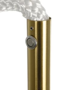 kelvo® GLOW 61686 Μοντέρνο Επιδαπέδιο Φωτιστικό LED 30W 3000lm 360° AC 220-240V IP20 Ρυθμιζόμενο Λευκό CCT με Αφή 2700K/4500K/6000K Dimmable – Lumileds SMD Chip – Χρυσό Πλατίνα & Λευκό Νήμα – Μ45 x Π45 x Υ160cm – 3 Χρόνια Εγγύηση