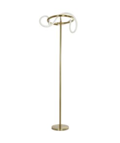 kelvo® GLOW 61687 Μοντέρνο Επιδαπέδιο Φωτιστικό LED 30W 3000lm 360° AC 220-240V IP20 Ρυθμιζόμενο Λευκό CCT με Αφή 2700K/4500K/6000K Dimmable – Lumileds SMD Chip – Χρυσό Πλατίνα & Λευκό Νήμα – Μ45 x Π45 x Υ160cm – 3 Χρόνια Εγγύηση