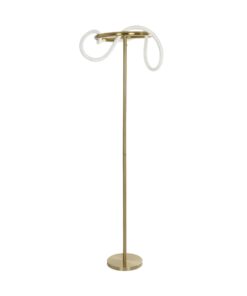 kelvo® GLOW 61687 Μοντέρνο Επιδαπέδιο Φωτιστικό LED 30W 3000lm 360° AC 220-240V IP20 Ρυθμιζόμενο Λευκό CCT με Αφή 2700K/4500K/6000K Dimmable – Lumileds SMD Chip – Χρυσό Πλατίνα & Λευκό Νήμα – Μ45 x Π45 x Υ160cm – 3 Χρόνια Εγγύηση