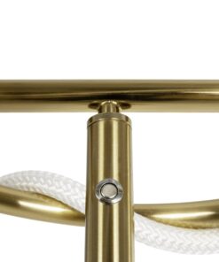 kelvo® GLOW 61687 Μοντέρνο Επιδαπέδιο Φωτιστικό LED 30W 3000lm 360° AC 220-240V IP20 Ρυθμιζόμενο Λευκό CCT με Αφή 2700K/4500K/6000K Dimmable – Lumileds SMD Chip – Χρυσό Πλατίνα & Λευκό Νήμα – Μ45 x Π45 x Υ160cm – 3 Χρόνια Εγγύηση