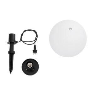 GLOBOSTAR® AGROS 61708 Φωτιστικό Κήπου / Καρφωτό με Ντουί 1 x E27 AC 220-240V Αδιάβροχο IP65 – Λευκό & Μάυρο – Μ30 x Π30 x Υ64cm