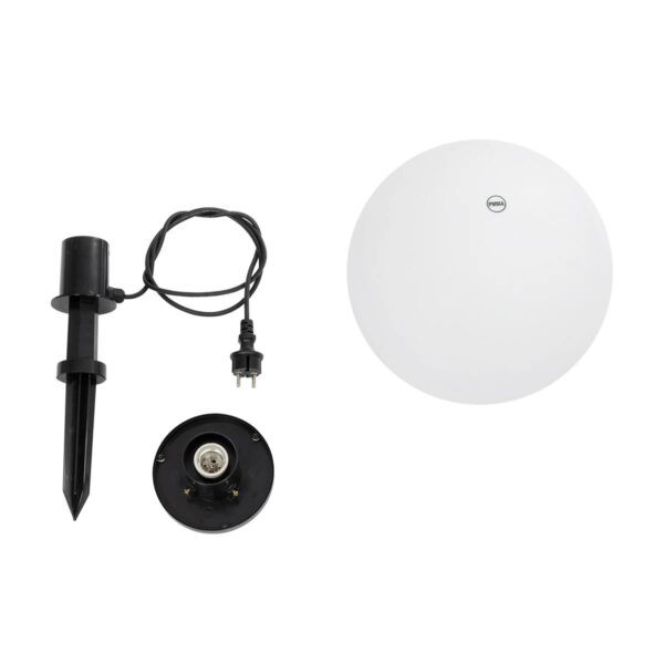 GLOBOSTAR® AGROS 61708 Φωτιστικό Κήπου / Καρφωτό με Ντουί 1 x E27 AC 220-240V Αδιάβροχο IP65 – Λευκό & Μάυρο – Μ30 x Π30 x Υ64cm