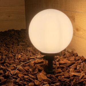 GLOBOSTAR® AGROS 61708 Φωτιστικό Κήπου / Καρφωτό με Ντουί 1 x E27 AC 220-240V Αδιάβροχο IP65 – Λευκό & Μάυρο – Μ30 x Π30 x Υ64cm