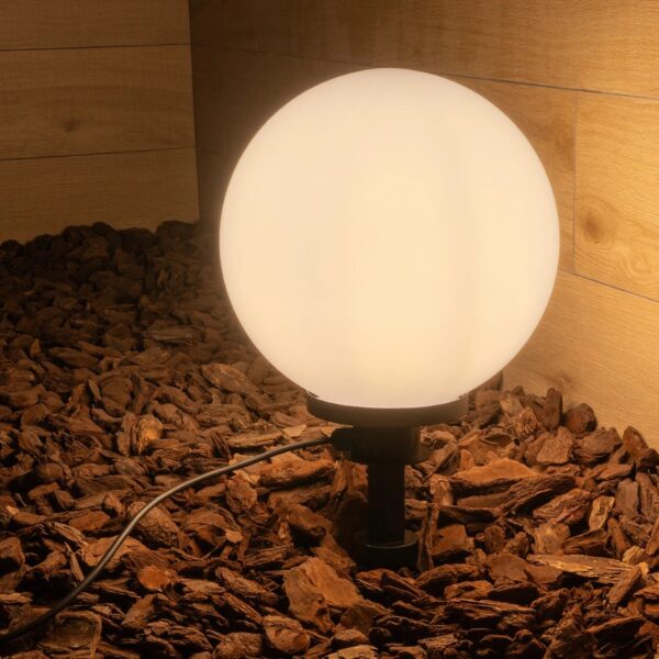 GLOBOSTAR® AGROS 61708 Φωτιστικό Κήπου / Καρφωτό με Ντουί 1 x E27 AC 220-240V Αδιάβροχο IP65 – Λευκό & Μάυρο – Μ30 x Π30 x Υ64cm