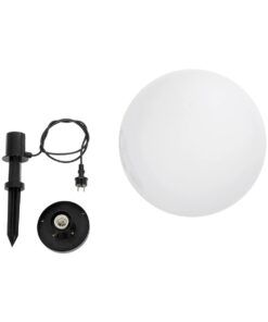 GLOBOSTAR® AGROS 61709 Φωτιστικό Κήπου / Καρφωτό με Ντουί 1 x E27 AC 220-240V Αδιάβροχο IP65 – Λευκό & Μάυρο – Μ40 x Π40 x Υ74cm