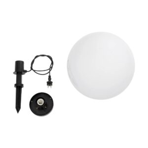 GLOBOSTAR® AGROS 61709 Φωτιστικό Κήπου / Καρφωτό με Ντουί 1 x E27 AC 220-240V Αδιάβροχο IP65 – Λευκό & Μάυρο – Μ40 x Π40 x Υ74cm