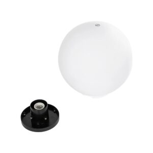 GLOBOSTAR® AGROS 61710 Φωτιστικό Κήπου με Ντουί 1 x E27 AC 220-240V Αδιάβροχο IP65 – Λευκό & Μάυρο – Μ30 x Π30 x Υ32cm