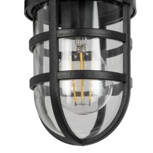 GLOBOSTAR® AGRE 61711 Φωτιστικό Τοίχου – Απλίκα Κήπου με Ντουί 1 x E27 AC 220-240V Αδιάβροχο IP65 – Μάυρο – Μ18 x Π11.5 x Υ22cm