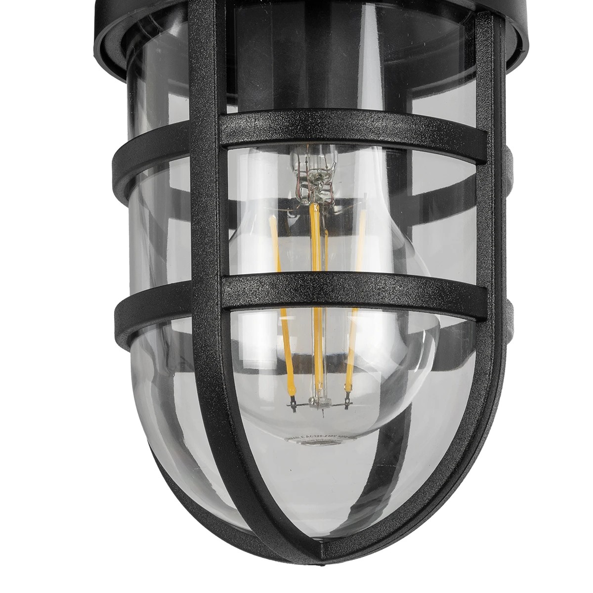 GLOBOSTAR® AGRE 61711 Φωτιστικό Τοίχου – Απλίκα Κήπου με Ντουί 1 x E27 AC 220-240V Αδιάβροχο IP65 – Μάυρο – Μ18 x Π11.5 x Υ22cm