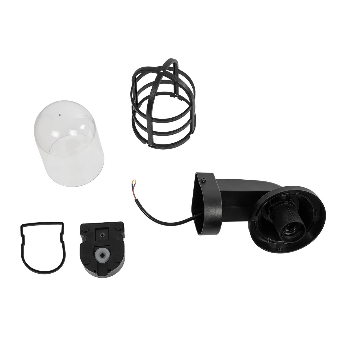 GLOBOSTAR® AGRE 61711 Φωτιστικό Τοίχου – Απλίκα Κήπου με Ντουί 1 x E27 AC 220-240V Αδιάβροχο IP65 – Μάυρο – Μ18 x Π11.5 x Υ22cm