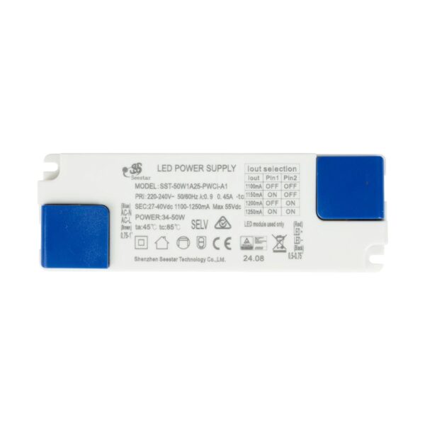 GLOBOSTAR® EROS-DRIVER 61712 Ανταλλακτικό Τροφοδοτικό/Μετασχηματιστής SELV 34-50W AC 220-240V σε Constant Current DC 27-40V/1100-1250mA±5% Max. 55VDC PF0.95 IP20 – Μ13.5 x Π4.5 x Υ2.5cm – 5 Χρόνια Εγγύηση