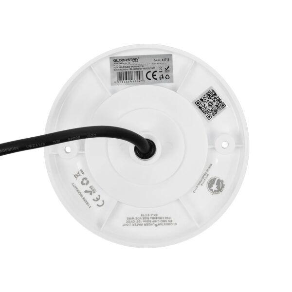 GLOBOSTAR® POOLARTY 61718 Υποβρύχιο Φωτιστικό για Σιντριβάνια/Πισίνες LED 8W 560lm 120° DC 12V Αδιάβροχο IP68 RGB Dimmable – Bridgelux SMD Chip – 1m VDE Rubber Καλώδιο – Μ13 x Π13 x Υ2cm – 3 Χρόνια Εγγύηση