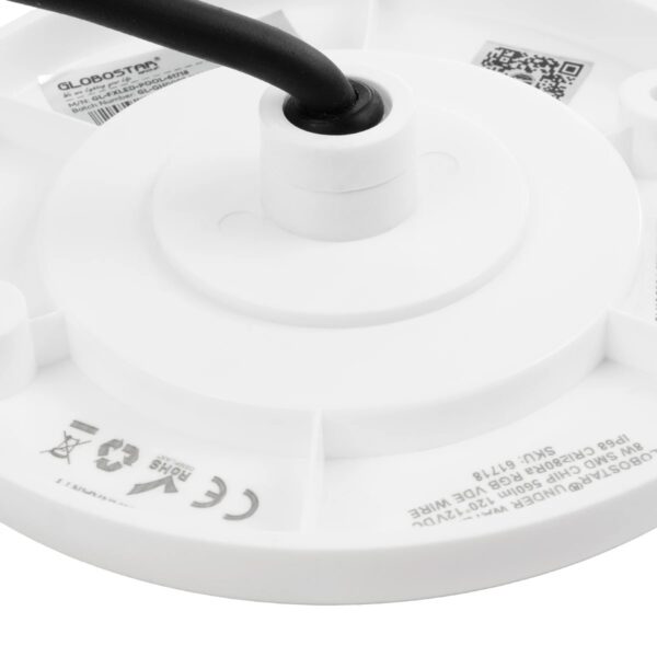 GLOBOSTAR® POOLARTY 61718 Υποβρύχιο Φωτιστικό για Σιντριβάνια/Πισίνες LED 8W 560lm 120° DC 12V Αδιάβροχο IP68 RGB Dimmable – Bridgelux SMD Chip – 1m VDE Rubber Καλώδιο – Μ13 x Π13 x Υ2cm – 3 Χρόνια Εγγύηση