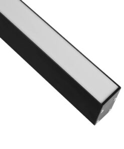 GLOBOSTAR® ALP-LINEAR LUMILINE 61764-3M Επιφανειακό / Κρεμαστό / Επιτοίχιο Προφίλ Αλουμινίου με Λευκό Γαλακτερό Πατητό Κάλυμμα για Ταινίες LED IP20 – Μαύρο Ματ – Μ300 x Π3.5 x Υ7cm