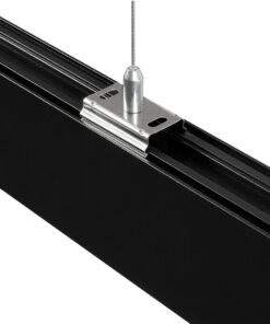 GLOBOSTAR® ALP-LINEAR LUMILINE 61764-3M Επιφανειακό / Κρεμαστό / Επιτοίχιο Προφίλ Αλουμινίου με Λευκό Γαλακτερό Πατητό Κάλυμμα για Ταινίες LED IP20 – Μαύρο Ματ – Μ300 x Π3.5 x Υ7cm