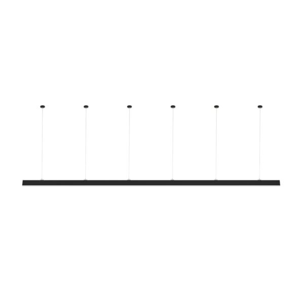 GLOBOSTAR® ALP-LINEAR LUMILINE 61764-3M Επιφανειακό / Κρεμαστό / Επιτοίχιο Προφίλ Αλουμινίου με Λευκό Γαλακτερό Πατητό Κάλυμμα για Ταινίες LED IP20 – Μαύρο Ματ – Μ300 x Π3.5 x Υ7cm