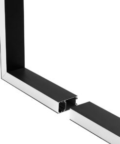 GLOBOSTAR® ALP-CORNER-SIDE90 LUMILINE 61767 Επιφανειακό / Κρεμαστό Προφίλ Αλουμινίου Γωνία με Λευκό Γαλακτερό Πατητό Κάλυμμα για Ταινίες LED IP20 – Μαύρο Ματ – Μ30 x Π3.5 x Υ7cm
