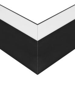 GLOBOSTAR® ALP-CORNER-SIDE90 LUMILINE 61767 Επιφανειακό / Κρεμαστό Προφίλ Αλουμινίου Γωνία με Λευκό Γαλακτερό Πατητό Κάλυμμα για Ταινίες LED IP20 – Μαύρο Ματ – Μ30 x Π3.5 x Υ7cm