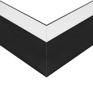GLOBOSTAR® ALP-CORNER-SIDE90 LUMILINE 61767 Επιφανειακό / Κρεμαστό Προφίλ Αλουμινίου Γωνία με Λευκό Γαλακτερό Πατητό Κάλυμμα για Ταινίες LED IP20 – Μαύρο Ματ – Μ30 x Π3.5 x Υ7cm